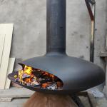 rustproof Hotel Suspended Wood Burning Stove Rotating Hanging Fireplace 1000mm for sale