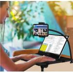 150cm Retractable Laptop / Projector Floor Tripod Stand With Phone Holder for sale