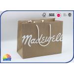 Matte White Logo Kraft Paper Bag Silk Screen Print Large Bag for Apparel with Rope for sale