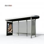 Flat Roof 1185*1750mm advertising SS Bus Shelter / Smart Bus Stop for sale