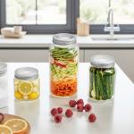 IKOO Wide Mouth Vacuum Glass Mason Jars with Lids for sale