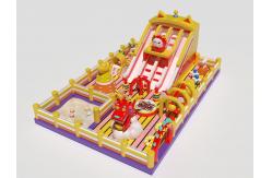 China China Dragon Lion Inflatable Bouncy Castle With Slides And Sand Pool supplier