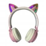 OEM Cat Ear Wireless Foldable bluetooth Headphones With RGB Light Microphone