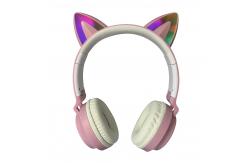 China 1KHz Foldable Bluetooth Earphones LED Cat Ear Design Sound Surrounding Headphone supplier