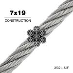 Solid Strand Galvanized Steel Wire Rope 7X19 for Durable and Strong Applications for sale