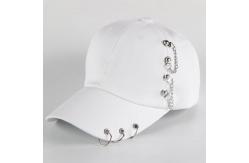 China Adult Casual Sturdy Adjustable Embroidered Baseball Caps With Piercing Rings Adjustable Strap supplier