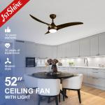 1stshine/OEM Logo Ceiling Fan Light with Remote Control and Smart APP 6 Speeds 3 Blades for sale