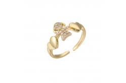 China DAYSTAR Adjustable Gold Wedding Rings ODM Plated 24K Gold Diamond Ring supplier