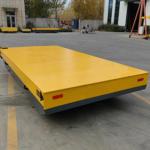 Electric Flatbed Yellow Automatic Transfer Trolley / AGV Cart Transfer