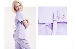 China Split Hem Scrubs Medical Uniforms Back Straps With Drawstring Casual Trousers supplier