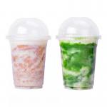 PET Smoothie Plastic Cups Dome Lids 500ml 16 Oz Disposable for sale