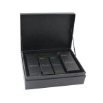 Black Magnetic Lid Cosmetic Gift Boxes For Luxury Skincare Product Sets Packaging for sale