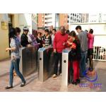 Remote control security controlled access turnstiles with IR retractable arm for sale