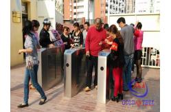 China Remote control security controlled access turnstiles with IR retractable arm supplier