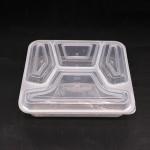 Four Compartment PP Rectangle Lunch Box Food Container Food Grade With Convex Lid for sale
