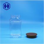 Square Shaped Clear Plastic Peanut Butter Pepper Nuts Cookies Jars Screw Top Lid for sale
