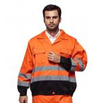 Outdoor Twill Fabric High Visibility Work Uniforms With Multi Pockets EN ISO 20471 for sale