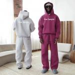 Unisex Streetwear Tracksuit  Heavyweight Fleece Cotton Hoodie Sweatpants Set for sale