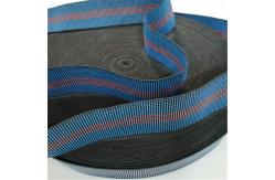 China High Tenacity Custom Lawn Elastic Chair Webbing Blue With 3 Red Straps supplier