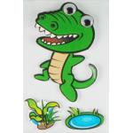 Personalised Crocodile 3D Cartoon Stickers Paper Layered For Bedroom Wall Decorative for sale