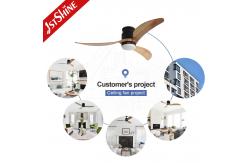 China Silent Wooden Blades Ceiling Fan With Remote Control 6 Speed High Airflow supplier