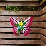 OEM / ODM Outdoor Metal Butterfly Garden Wall Art Rustproof Customized for sale