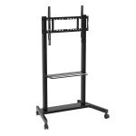 factory Wholesale 55- 86 Adjustable Mobile TV Stand With Wheels Compatibility Interactive Whiteboard Smart Panel Up To 220 Lbs Steel Frame Rolling TV Cart for sale