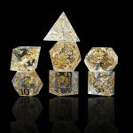 Handcraft Gold Foil Resin RPG Dice Set Dragon And Duct#Dnd#Rpg#Coc