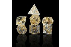China Handcraft Gold Foil Resin RPG Dice Set Dragon And Duct#Dnd#Rpg#Coc supplier