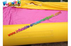 China 50M Single Lane Pink Inflatable Water Splash Slip Slide With Pool supplier