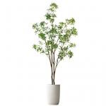 Floor Potted Ornaments Artificial Green Plant Wood Room Decoration for sale