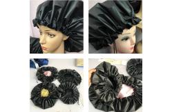 China Double Layers Waterproof Shower Caps Fully Reversible Hair Salon Bathing Hats supplier