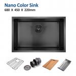 68x45 Coloured Stainless Steel Sink , 26 3/4 Black Brushed Undermount Kitchen Sink for sale