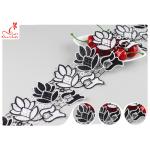 Eco - Friendly Double Color Water Soluble Lace 7.5 CM Floral / Guipure Lace Trim for sale