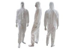 China SMS Hooded Disposable Protective Suit With Elastic Wrist / Ankle / Waist supplier