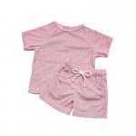 Towel Terry Fabric Custom Tee Shirts Neutral Baby Cosy Raglan Sleeve Tshirts for sale
