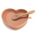 Heart Shaped Eco Friendly Silicone Suction Weaning Plate For Children for sale