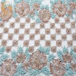 Polyester Beads Multicolor Lace Fabric / Types Of Lace For Wedding Dresses for sale