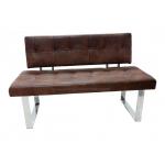 Leathaire Technical Upholstered Dining Bench , Chrome Dining Bench Glossy Leg