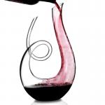 Modern Hand Blown Glass Decanter , Clear Glass Flat Bottom Wine Decanter for sale
