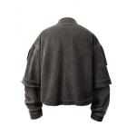 XL Size Plain Dyed Drawstring Pullover Sweatshirt For Spring