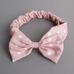 Fabric Satin Silk Elastic Bow Hair Tie Custom for sale