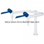 Gooseneck Laboratory Sink Taps Double Handle Single Hole Brass Serrated Nozzle