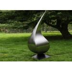 Contemporary Metal Modern Stainless Steel Sculpture Garden Art Waterdrop Shape for sale