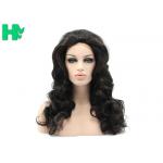Womens Curly Hair Synthetic Front Lace Wigs Natural Black Color Wigs for sale