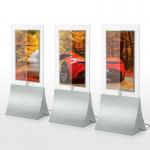 Clear 8mm Glass Frame 55 Digital Display Multi Media Player Dual Screens for sale