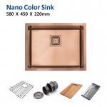 23 Square Brushed Copper Apron 58x45 Undermount Single Bowl Kitchen Sink for sale