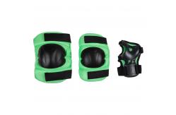 China Green 3 Pack Roller Skate Knee And Elbow Pads Skating Wrist Guards supplier