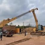 Top Rated Sales Excavator Parts KM150 Clamshell Telescopic Long Reach Arm With Depth 15m for sale