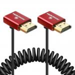 Alvin's 8K HDMI 2.1 Cable Ultra Thin 2.4mm Coiled, Up Angle for sale